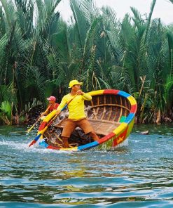 Vé thuyền thúng Rừng Dừa 7 Mẫu khách nước ngoài